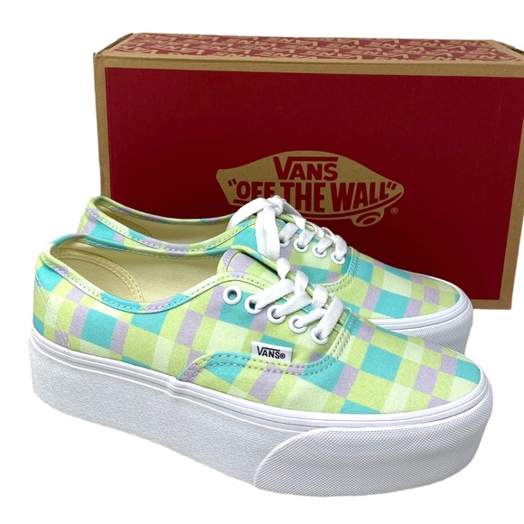 VANS Authentic Platform Shoes Pastel Picnic Canvas Multi Women Size VN0A5KXXPP5 - Picture 2 of 12